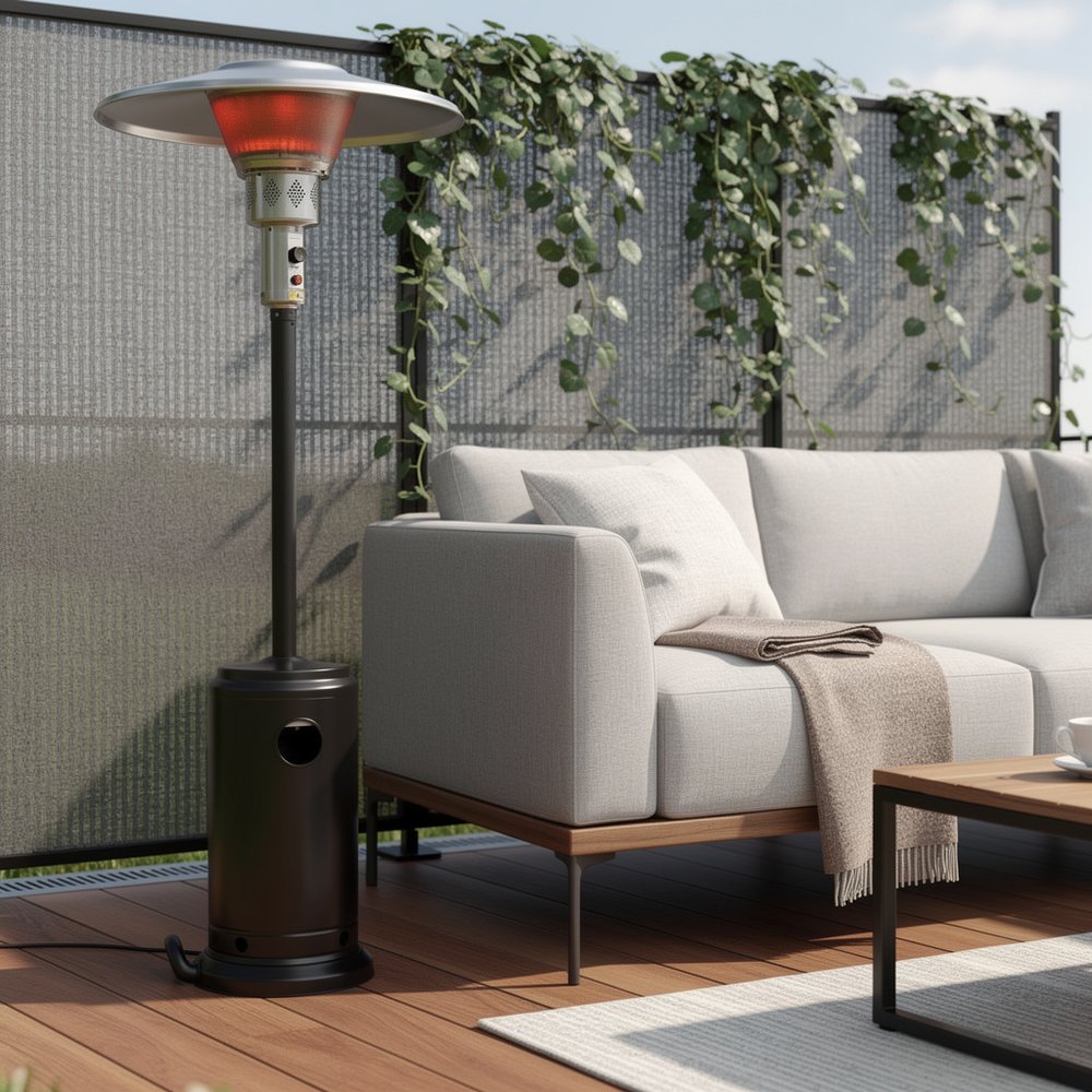 40,000 BTU Freestanding Propane Patio Heater (Black Steel)