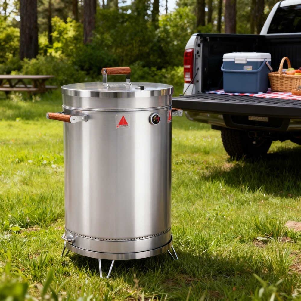 Portable Barrel Smoker (Stainless Steel, 31" x 18")
