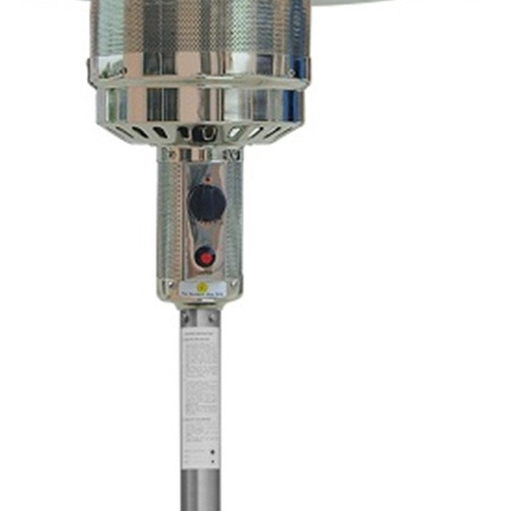 48,000 BTU Freestanding Propane Patio Heater (Silver Steel)