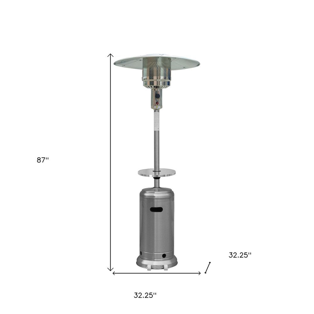 48,000 BTU Freestanding Propane Patio Heater (Silver Steel)