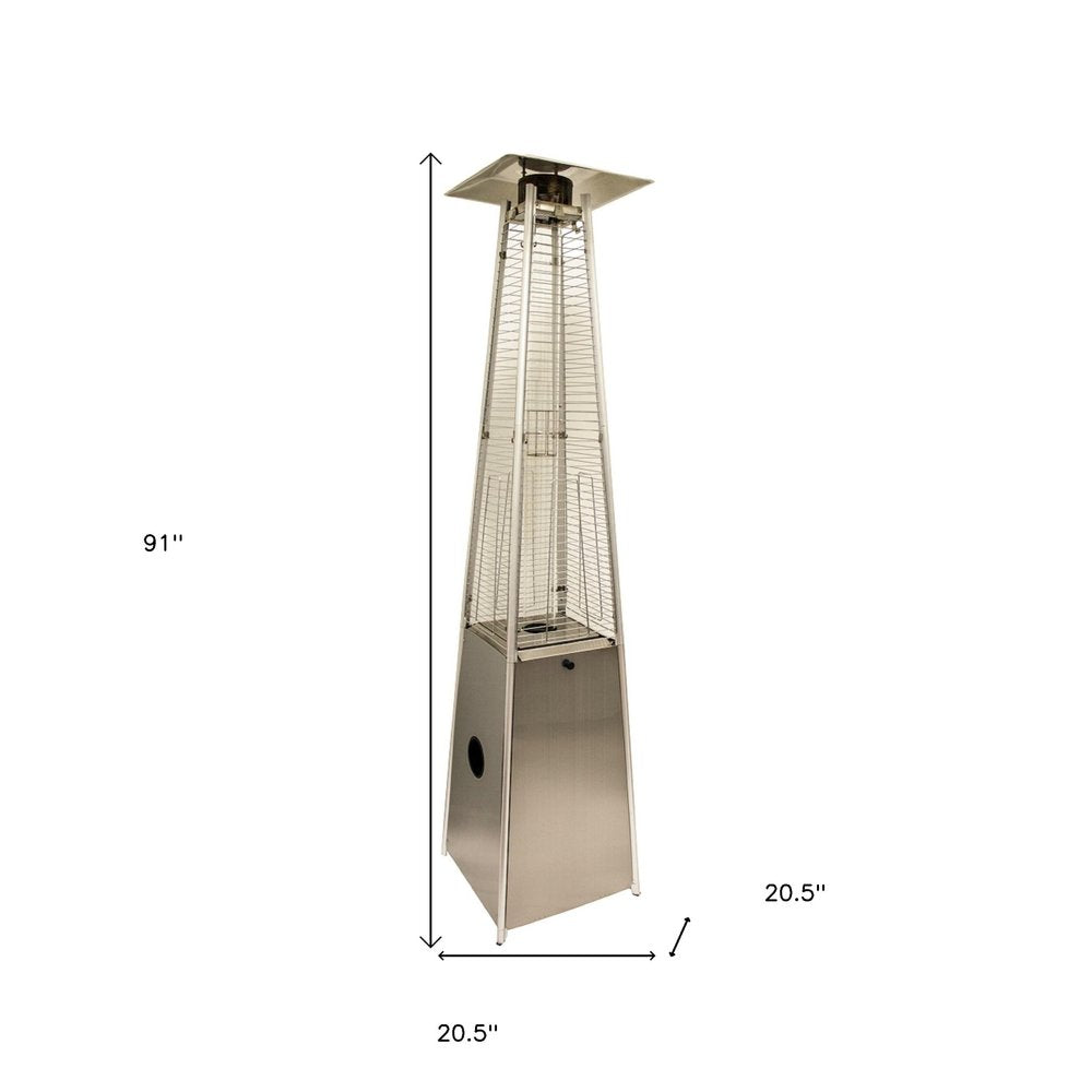 41,000 BTU Pyramid Patio Heater (Silver Steel)