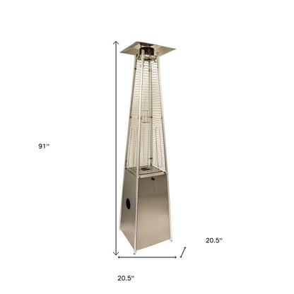41,000 BTU Pyramid Patio Heater (Silver Steel)