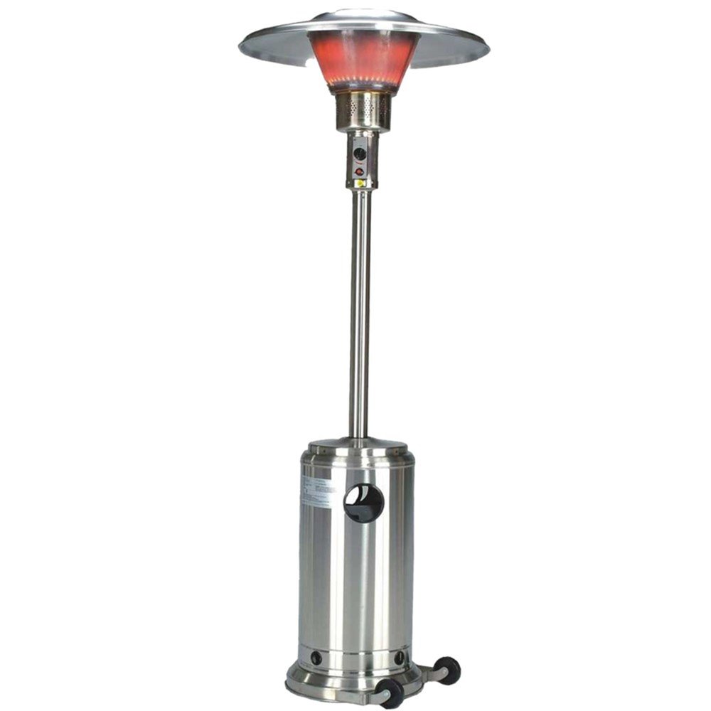 40,000 BTU Freestanding Propane Patio Heater (Silver Steel)