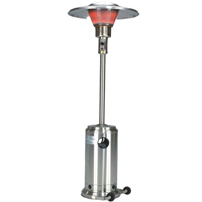 40,000 BTU Freestanding Propane Patio Heater (Silver Steel)
