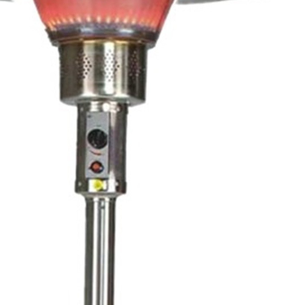 40,000 BTU Freestanding Propane Patio Heater (Silver Steel)