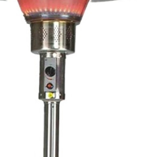40,000 BTU Freestanding Propane Patio Heater (Silver Steel)