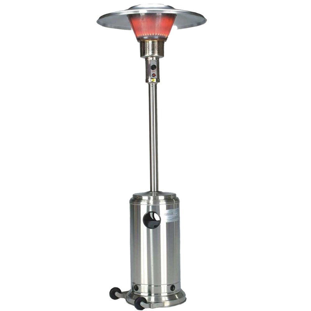 40,000 BTU Freestanding Propane Patio Heater (Silver Steel)