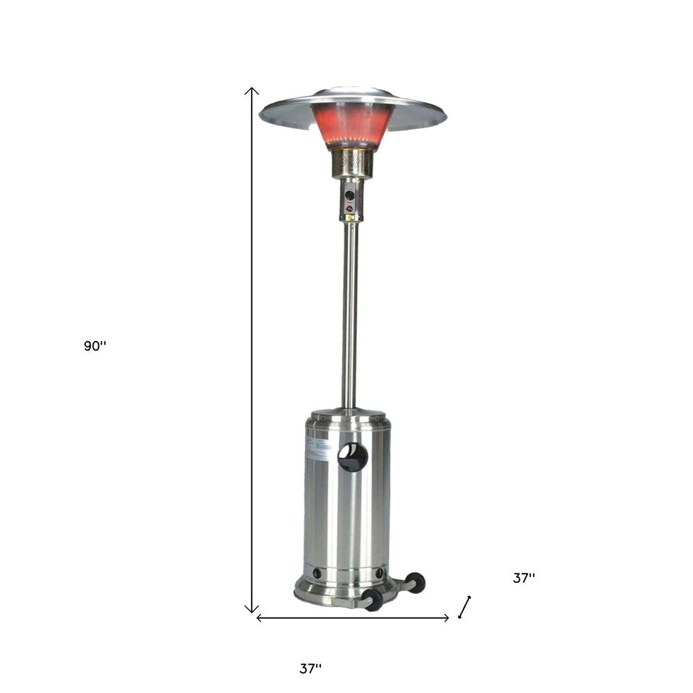 40,000 BTU Freestanding Propane Patio Heater (Silver Steel)