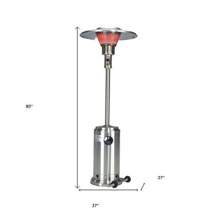 40,000 BTU Freestanding Propane Patio Heater (Silver Steel)