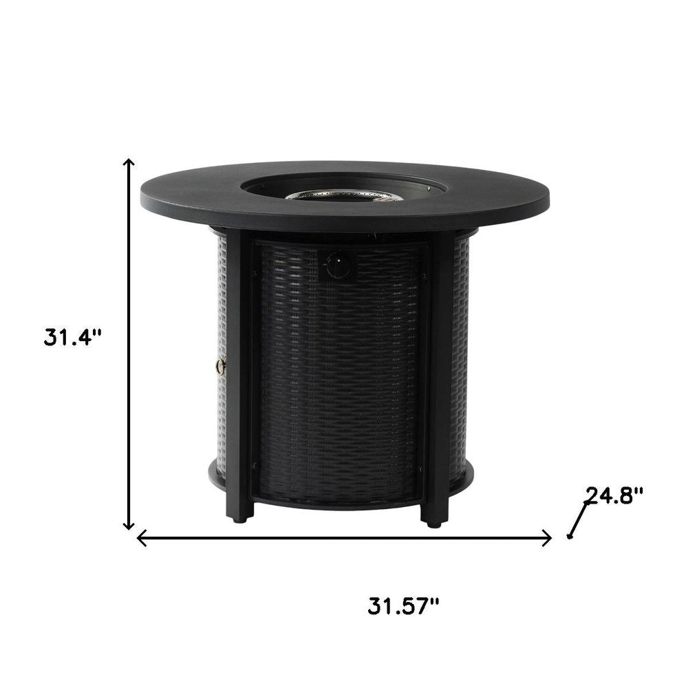 32" Propane Fire Pit (Black Steel, 50,000 BTU)