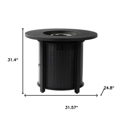 32" Propane Fire Pit (Black Steel, 50,000 BTU)