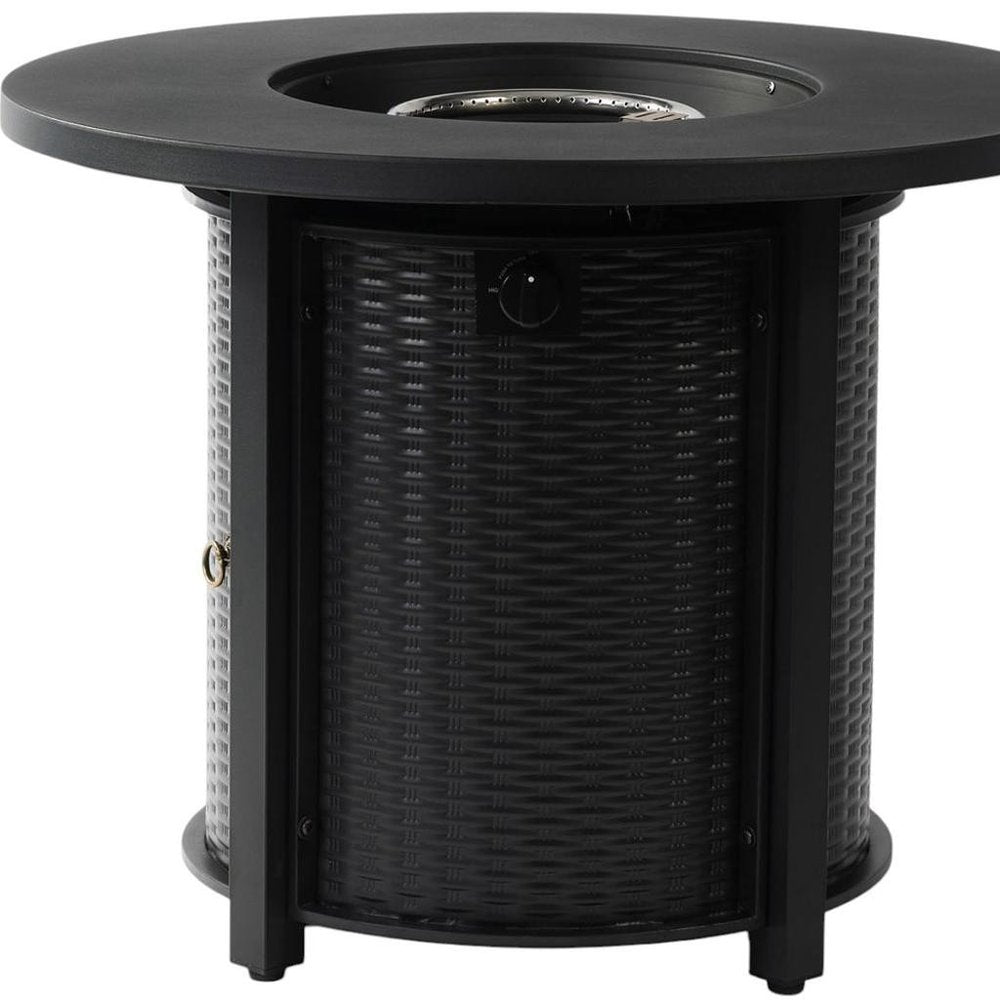 32" Propane Fire Pit (Black Steel, 50,000 BTU)