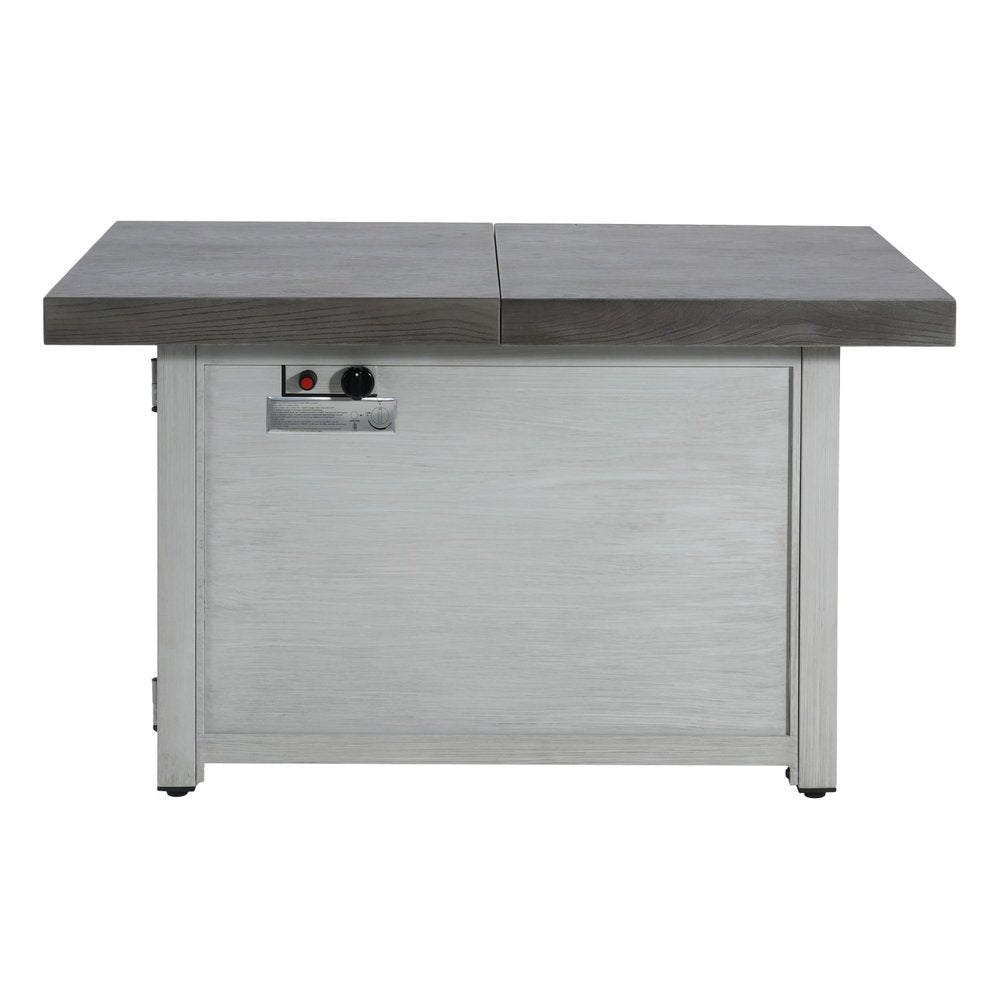 45" Propane Fire Pit Table (Gray Aluminum, 50,000 BTU) with Cover