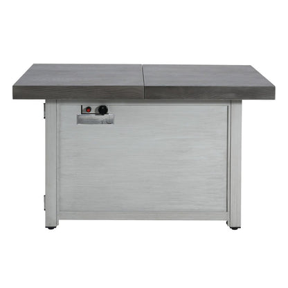 45" Propane Fire Pit Table (Gray Aluminum, 50,000 BTU) with Cover