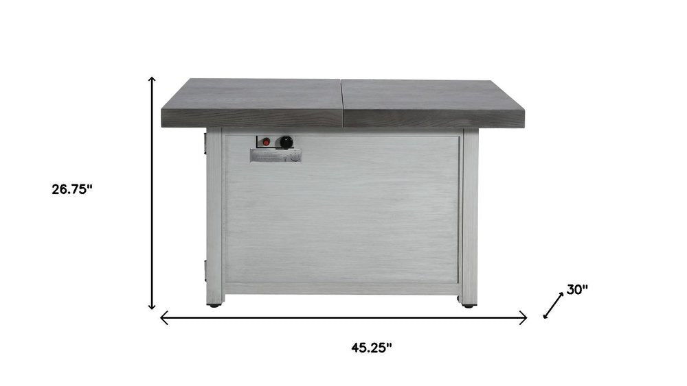 45" Propane Fire Pit Table (Gray Aluminum, 50,000 BTU) with Cover