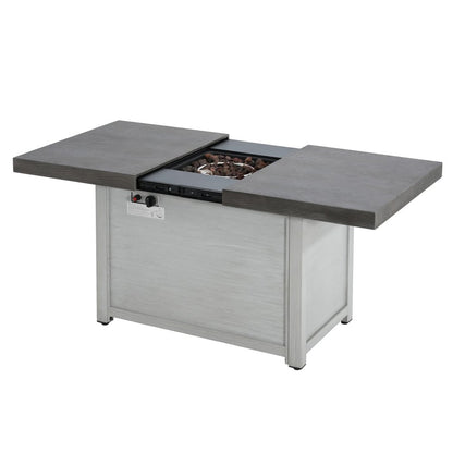 45" Propane Fire Pit Table (Gray Aluminum, 50,000 BTU) with Cover