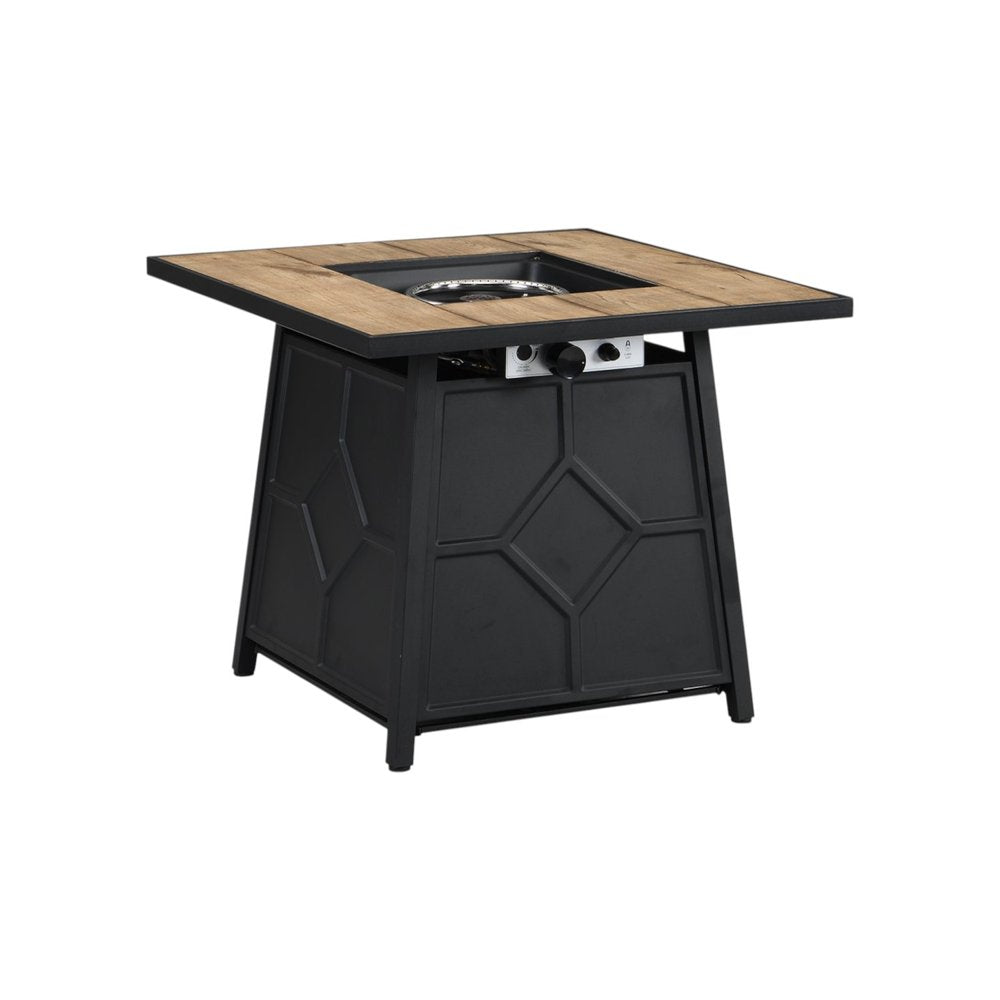 28" Propane Fire Pit Table (Brown Iron, 40,000 BTU) with Cover