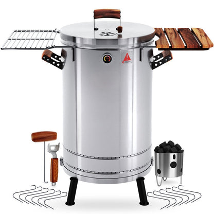 Premium Smoker and Grill Combo (Stainless Steel, 29" x 18")