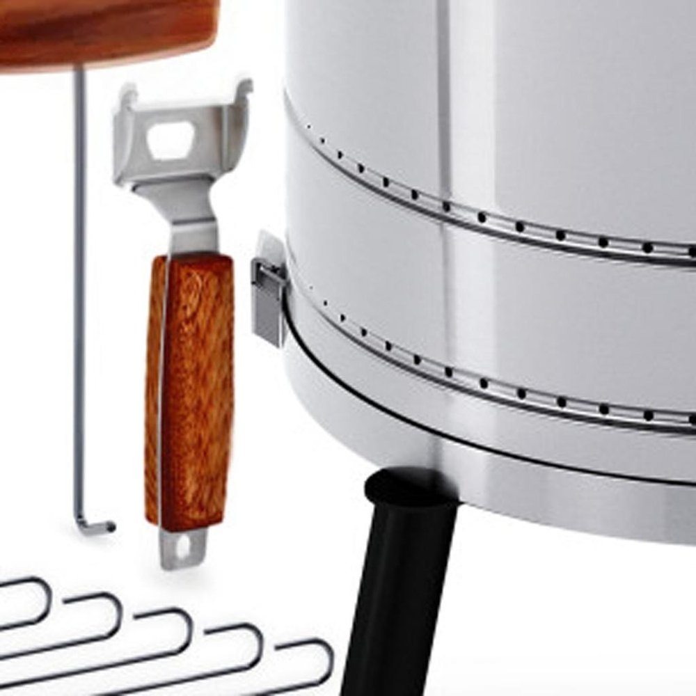 Premium Smoker and Grill Combo (Stainless Steel, 29" x 18")