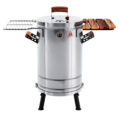 Premium Compact Smoker and Grill Combo (Stainless Steel, 23" x 14")