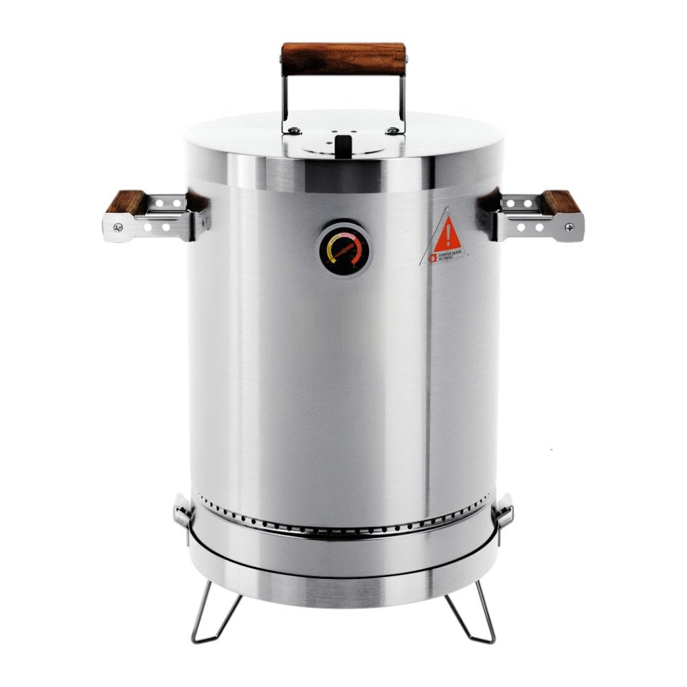 Super Compact Barrel Smoker (Stainless Steel, 17" x 10")