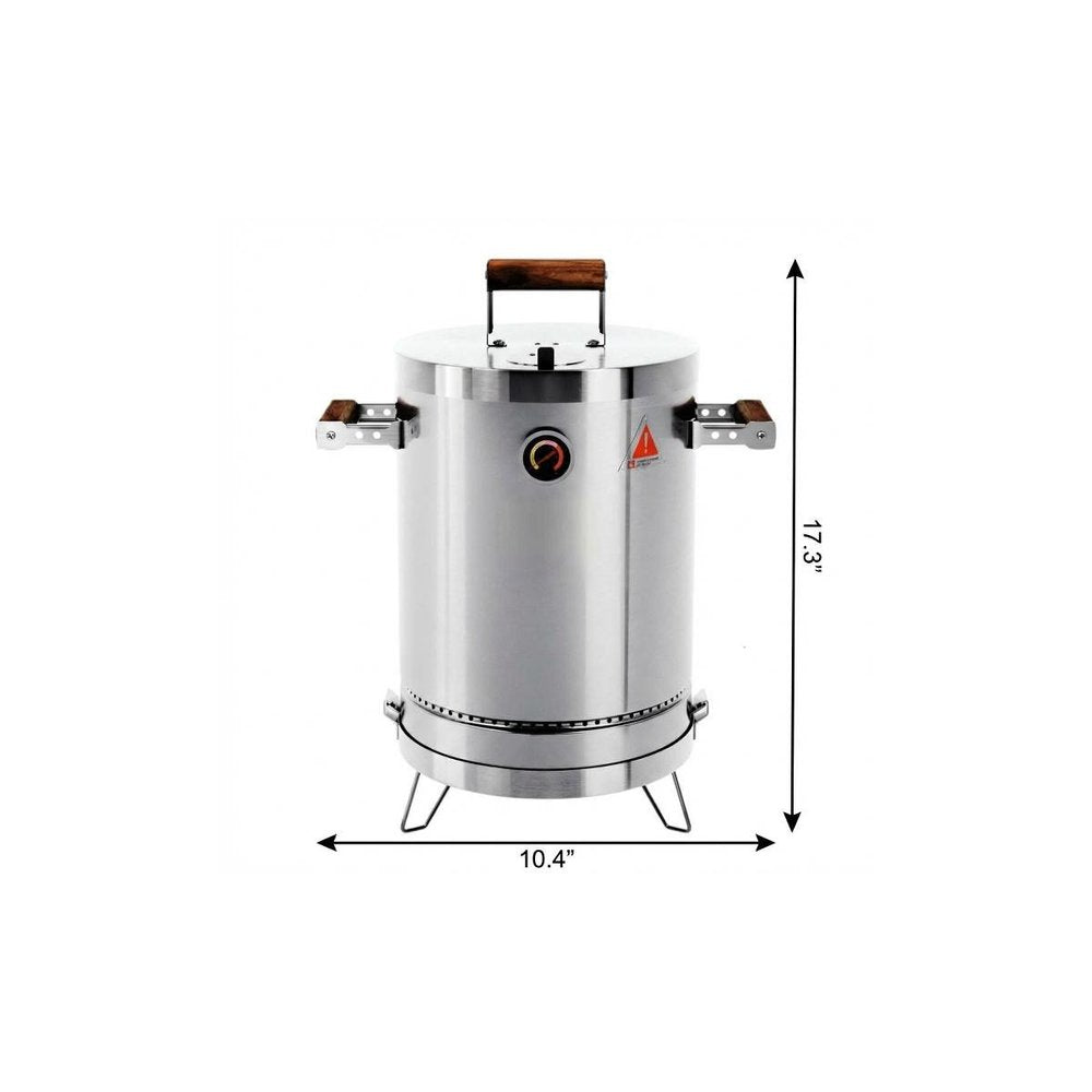 Super Compact Barrel Smoker (Stainless Steel, 17" x 10")