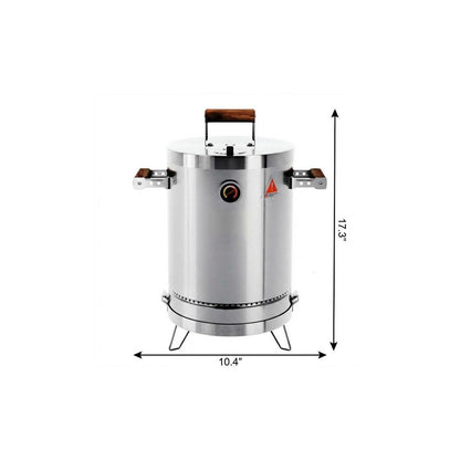 Super Compact Barrel Smoker (Stainless Steel, 17" x 10")