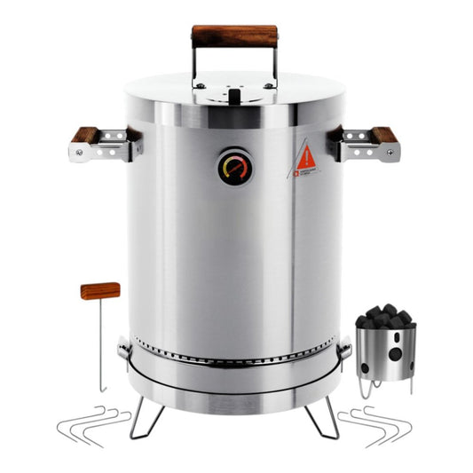 Super Compact Barrel Smoker (Stainless Steel, 17" x 10")