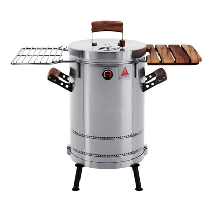 Premium Super Compact Smoker and Grill Combo (Stainless Steel, 19" x 12")