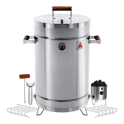 Compact Barrel Smoker (Stainless Steel, 25" x 14")
