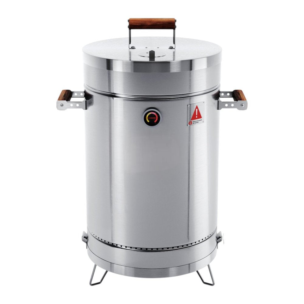 Compact Barrel Smoker (Stainless Steel, 25" x 14")
