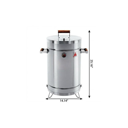 Compact Barrel Smoker (Stainless Steel, 25" x 14")